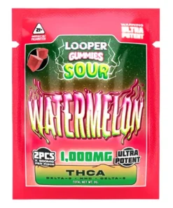 Sour Watermelon Looper THCA+Delta-9+HHC+Delta-8 Gummies 2ct 1000mg