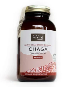 Alternative view of Stay Wyld Organics – Chaga Mushroom Capsules (Bottle of 60)