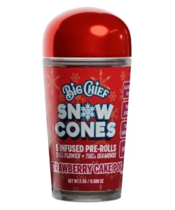 Strawberry Cake Pop Big Chief Snow Cones Infused Pre-Rolls THCa Flower+THC-A Diamonds 2.5G