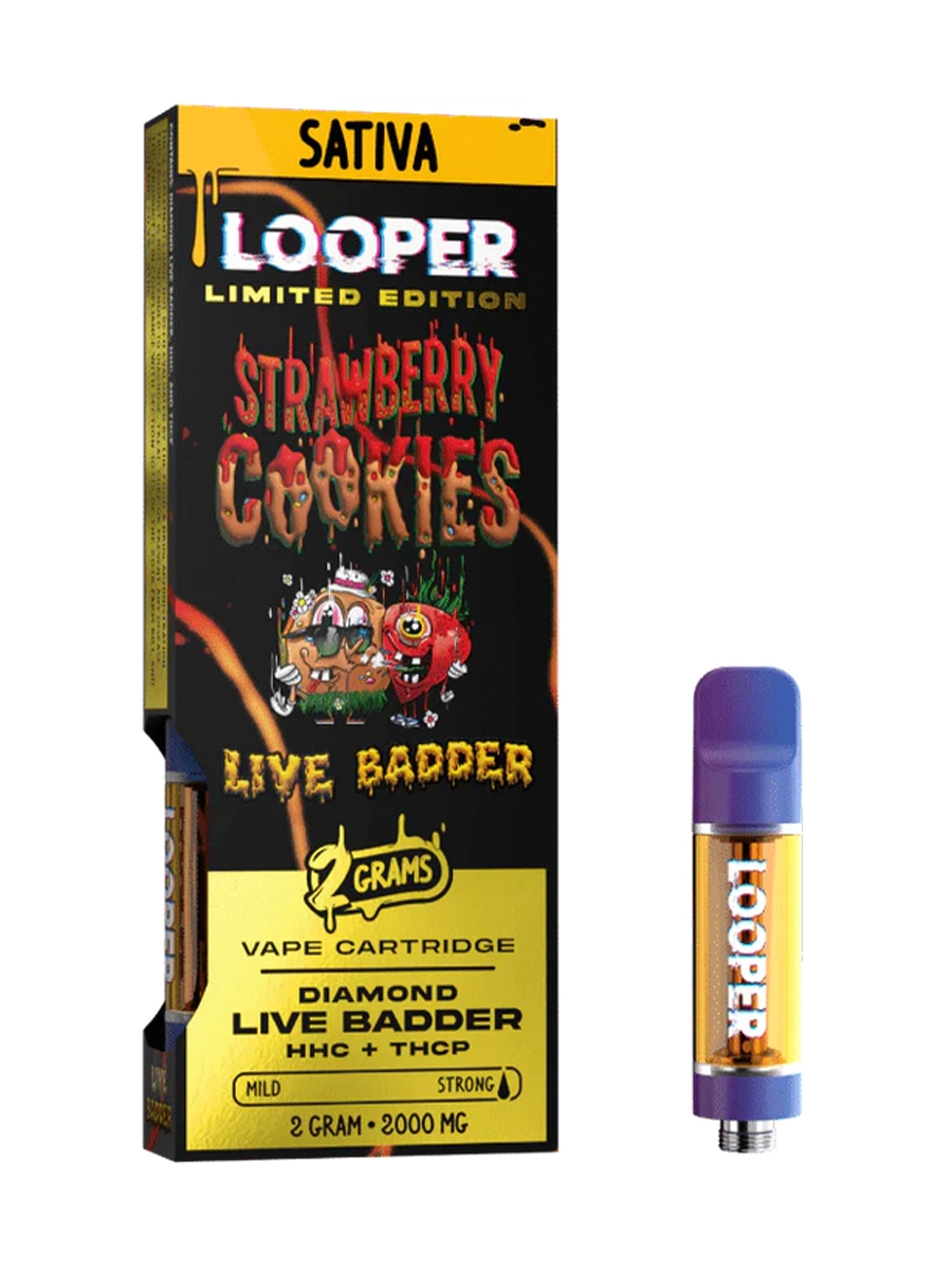 Strawberry Cookies Looper Limited Edition Diamond Live Badder HHC+THC-P Cart 2G