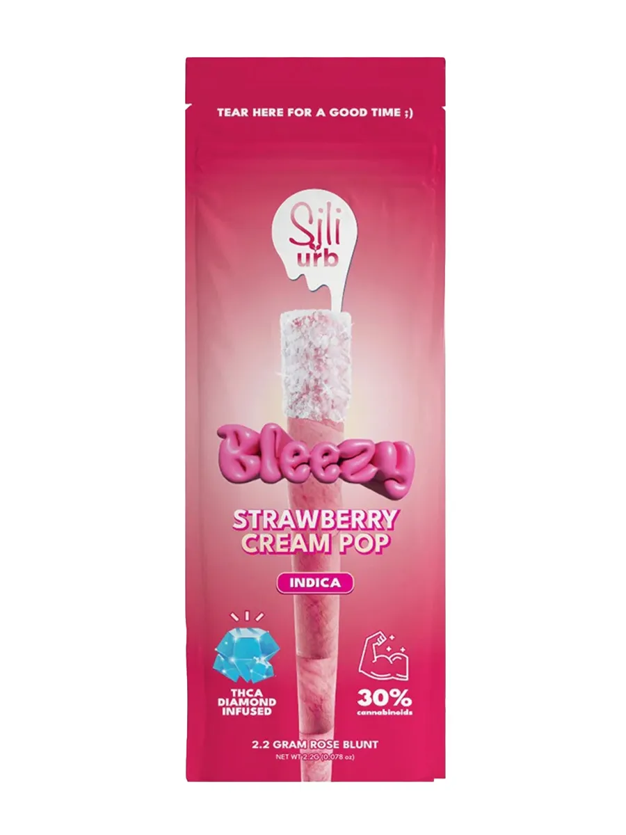 Strawberry Cream Pop Sili x URB Bleezy THCA Diamond Infused Rose Blunt 2.2g