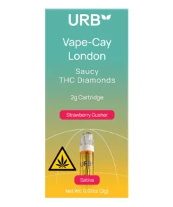 Strawberry Gusher URB Vape-Cay London Saucy THC Diamonds Cartridge 2G