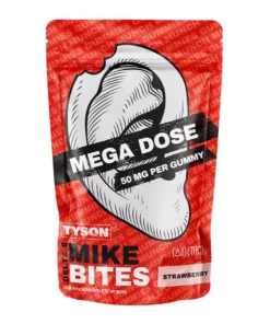 Strawberry Tyson 2.0 Mike Bites Mega Dose Delta 8 Gummies 1000mg