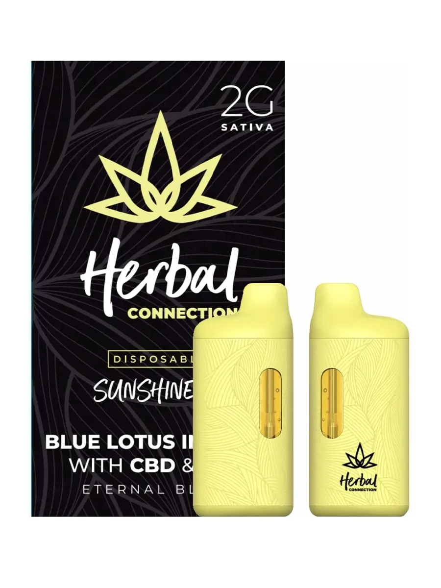 Sunshine OG Herbal Connection Blue Lotus Infused Eternal Blend Vape 2G - Image 2