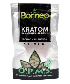 Super Green Borneo OPMS Silver Kratom Capsules 120ct