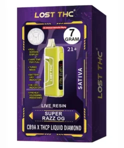 Super Razz OG Lost THC Live Resin CB9A x THCP Liquid Diamond Disposable 7G