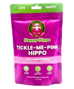 Happy Hippo Tickle Me Pink Hippo White & Red Maeng Da Kratom Powder 4oz