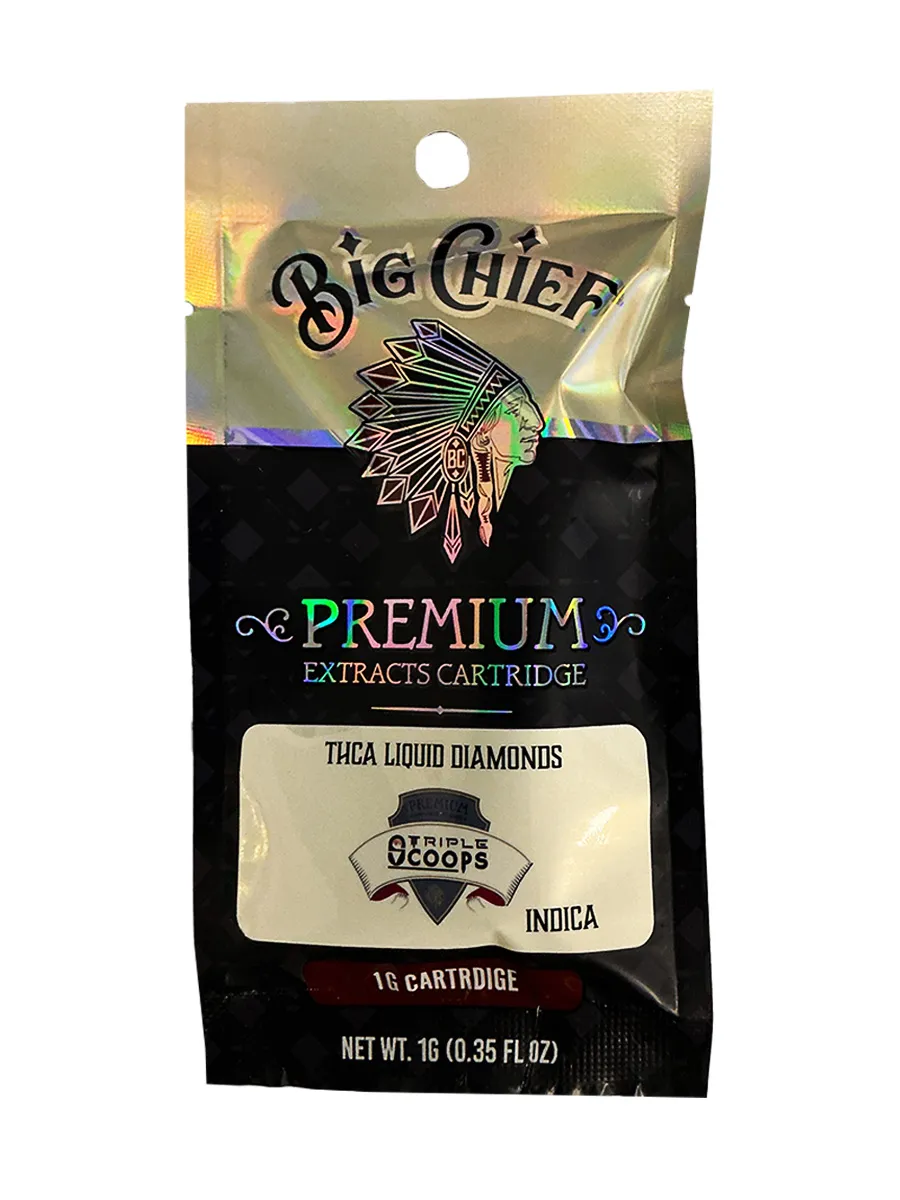 Triple Scoops Big Chief Premium Extracts Liquid Diamonds THCA Cartridge 1G - Image 2