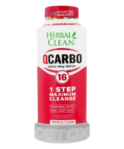 Tropical Herbal Clean QCarbo16 Same-Day Premium Detox Drink 16 Fl Oz