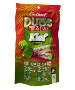 Tropical Runtz | Cherry Cheesecake Cutleaf Duos Pop & Puff Kief Loaded Pre-Rolls & Gummies 2ct