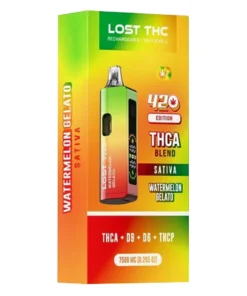 Watermelon Gelato Lost THC 420 Edition THCA Blend Rechargable Disposible 7500MG