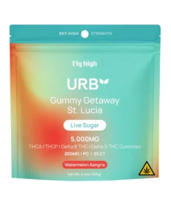 Watermelon Sangria URB Gummy Getaway St. Lucia Live Sugar Gummies 5000MG