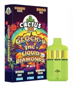 Wedding Cake | Gelato | Strawberry Cream Cactus Labs Glock 9 THC + Liquid Diamonds 3in1 Vape 9000mg