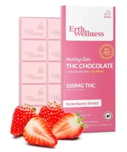 Wedding Cake Strawberry Swirl Erth Wellness Delta9 Chocolate Bar 100mg