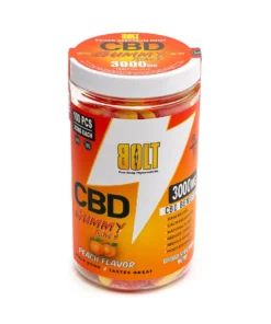 Alternative view of Peach Bolt CBD Gummy Rings 3000mg