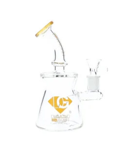 7″ Tulle Bent Neck Dab Rig by Diamond Glass