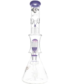 Alternative view of 18″ Sea Mine Double Tree Perc Water Pipe by Diamond Glass