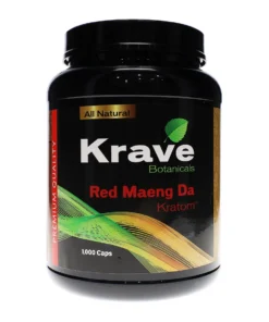 Red Maeng Da Krave Botanicals Kratom Capsules 1000ct